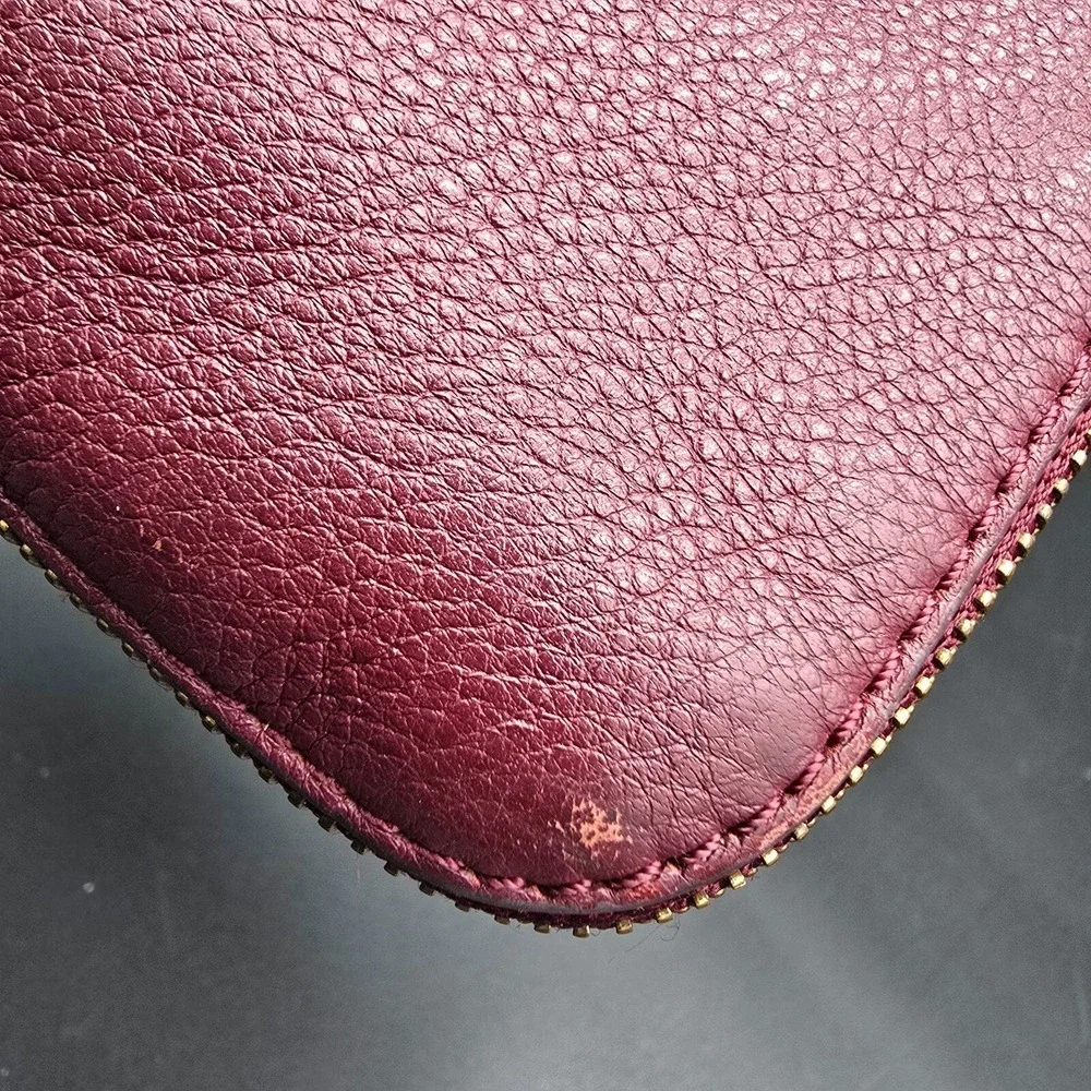 Fossil Preston Crossbody Purse Leather Slim Zip Expandable Shoulder Bag